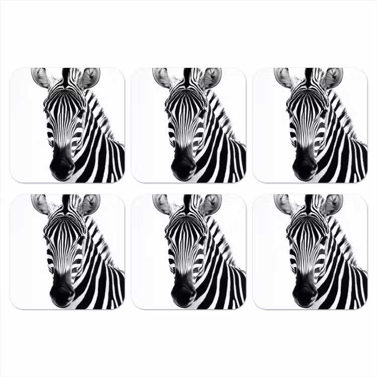 Onderzetter - Zebra - Close-up - Zwart - Strepen — 1