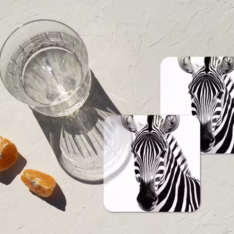 Onderzetter - Zebra - Close-up - Zwart - Strepen — 3
