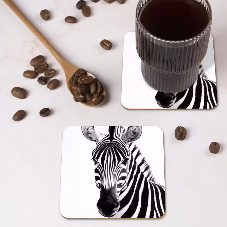 Onderzetter - Zebra - Close-up - Zwart - Strepen — 4