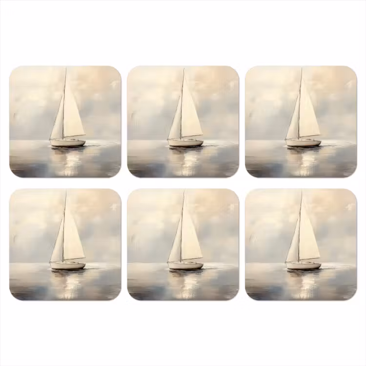 Onderzetter - Zeilschip - Zee - Bewolkt — 1