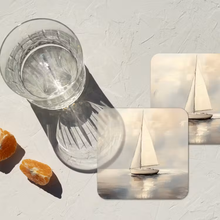 Onderzetter - Zeilschip - Zee - Bewolkt — 3