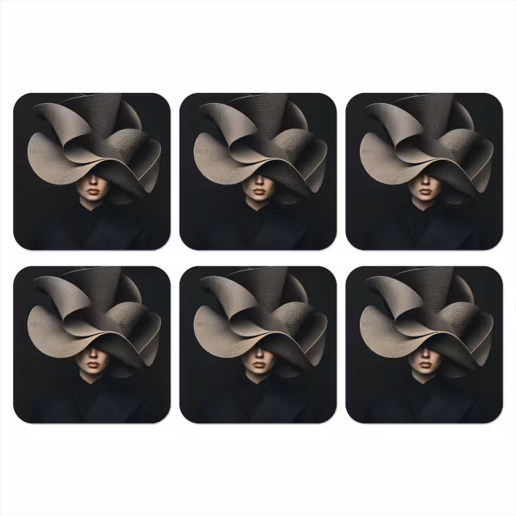 Onderzetter - Zwarte - Hoed - Vrouw — 1