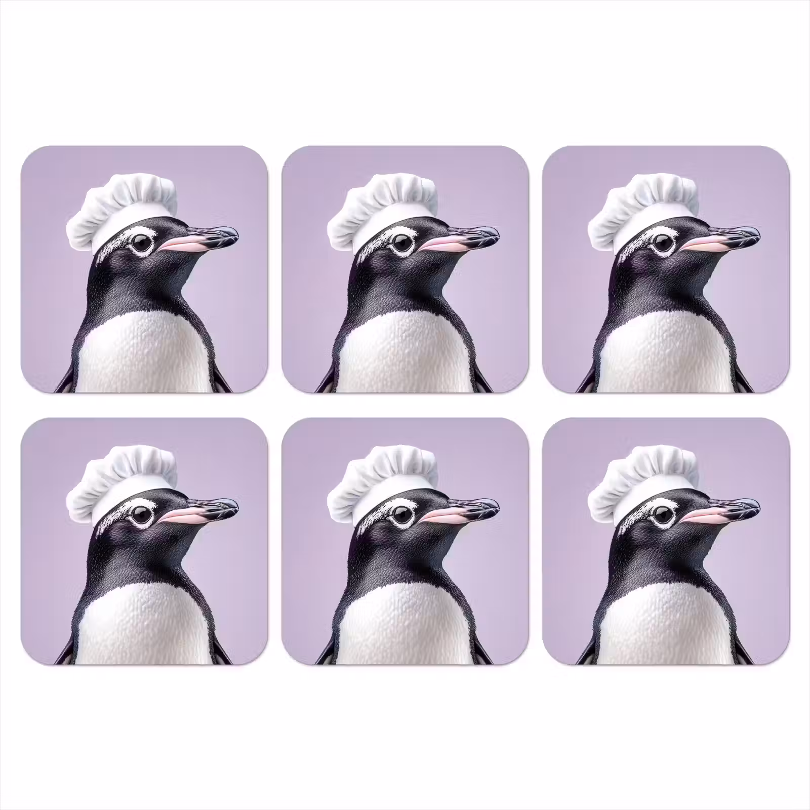 Onderzetter - Pinguïn - Koksmuts - Lief - Paars — 1