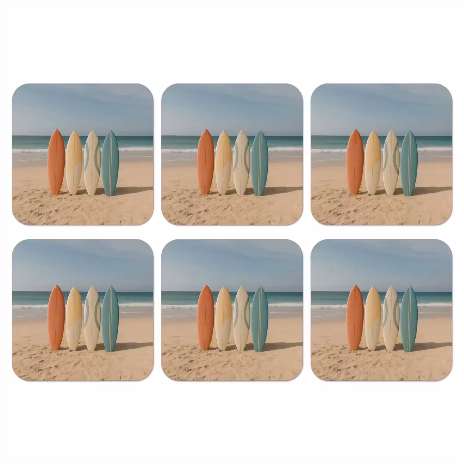 Onderzetter - Strand - Surfbord - Pastel — 1