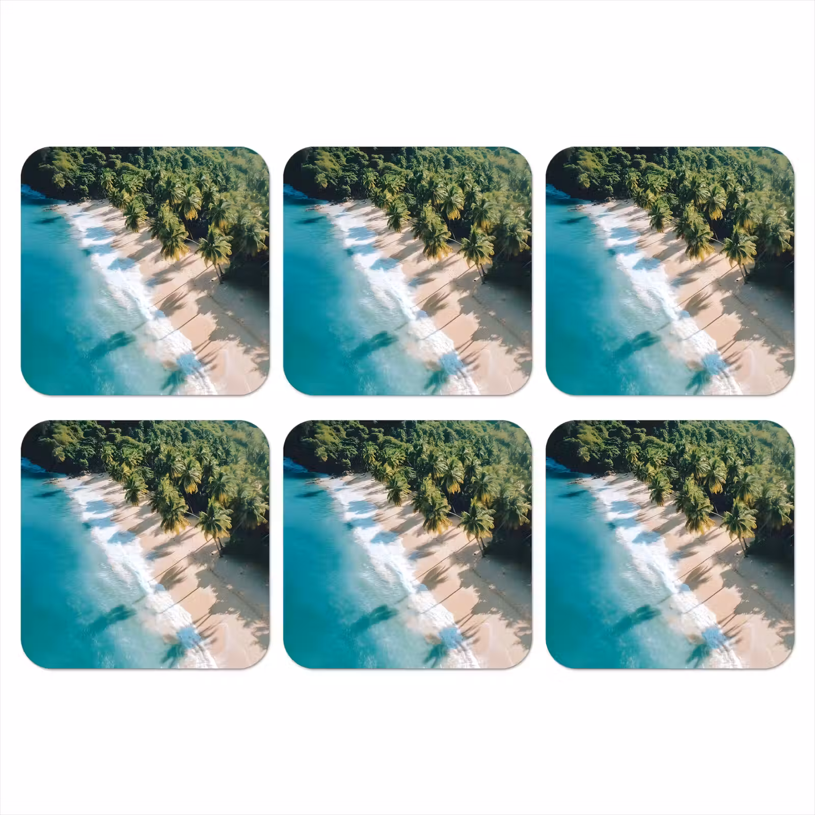 Onderzetter - Tropisch - Strand - Water - Palmbomen — 1