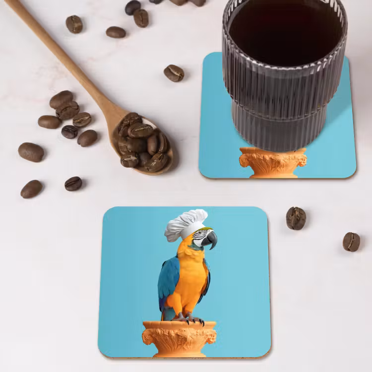 Onderzetter - Papegaai - Koksmuts - Grappig - Vogel — 4