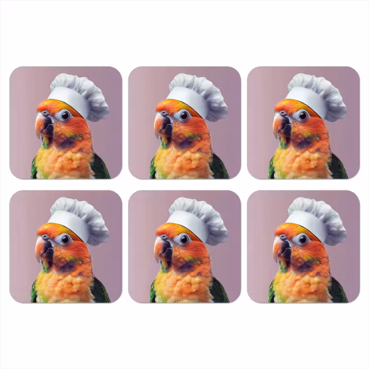 Onderzetter - Papegaai - Koksmuts - Nieuwsgierig - Vogel — 1
