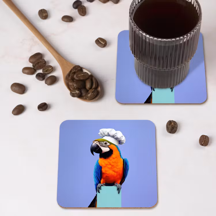 Onderzetter - Papegaai - Koksmuts - Vogel - Leuk — 4