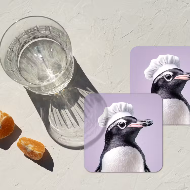 Onderzetter - Pinguïn - Koksmuts - Lief - Paars — 3