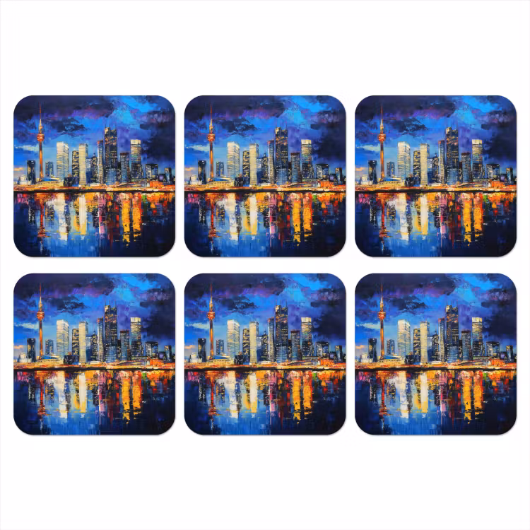 Onderzetter - Skyline Toronto - Modern - Stadslicht - Blauw — 1