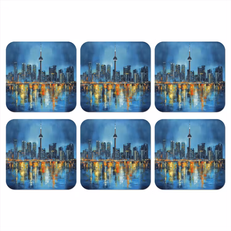Onderzetter - Skyline Toronto - Water - Stadslichten - Toren — 1
