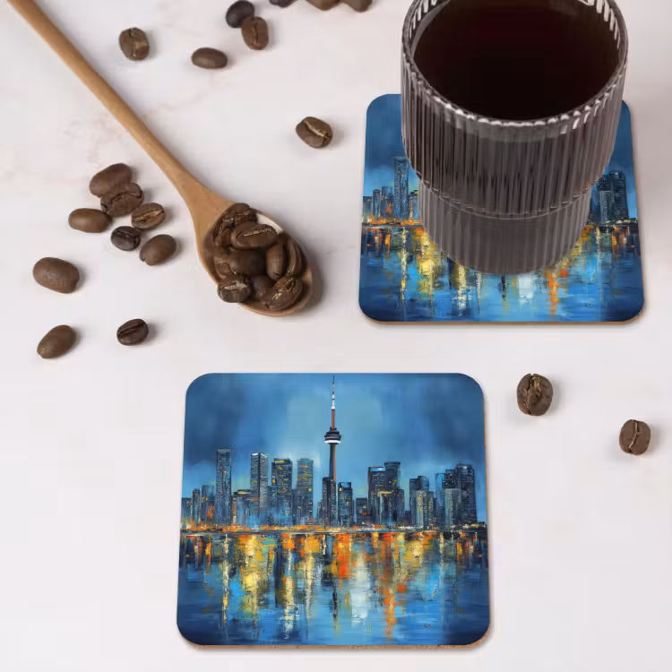 Onderzetter - Skyline Toronto - Water - Stadslichten - Toren — 4