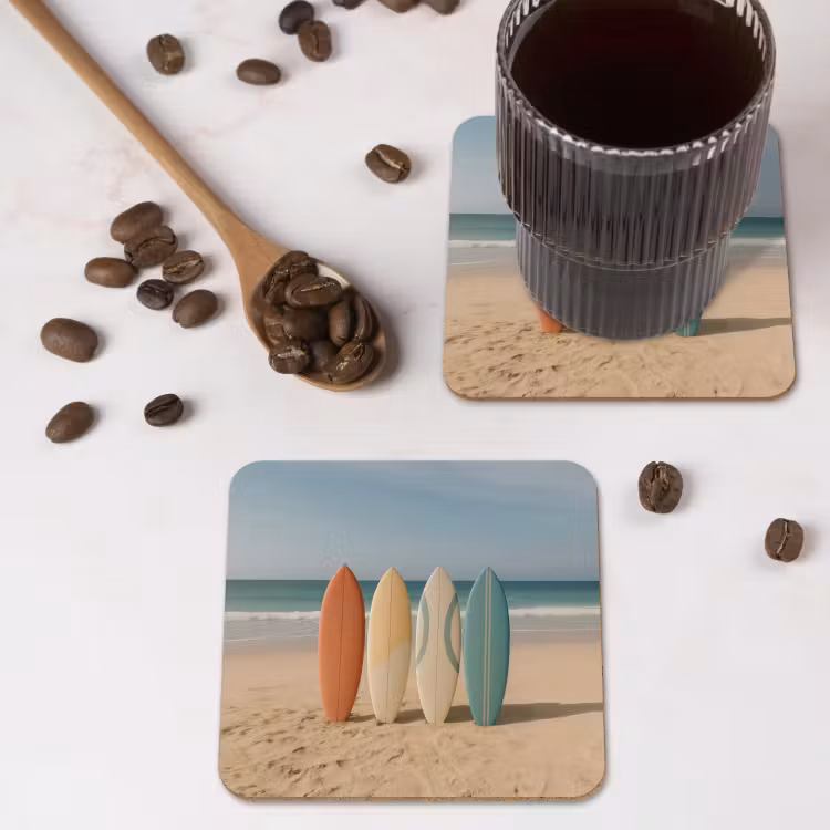 Onderzetter - Strand - Surfbord - Pastel — 4