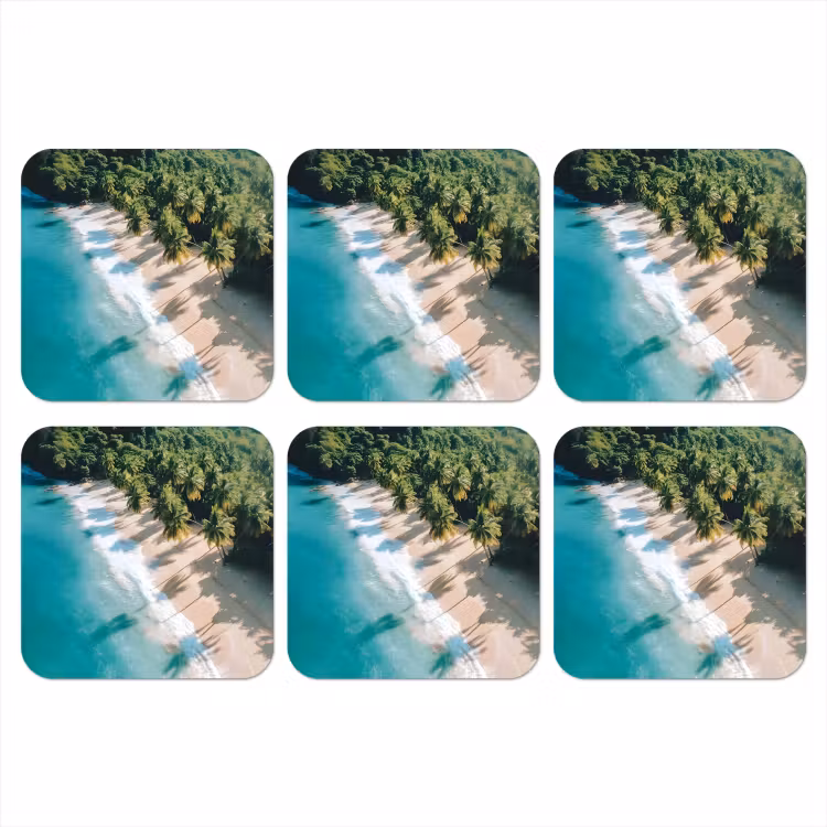 Onderzetter - Tropisch - Strand - Water - Palmbomen — 1