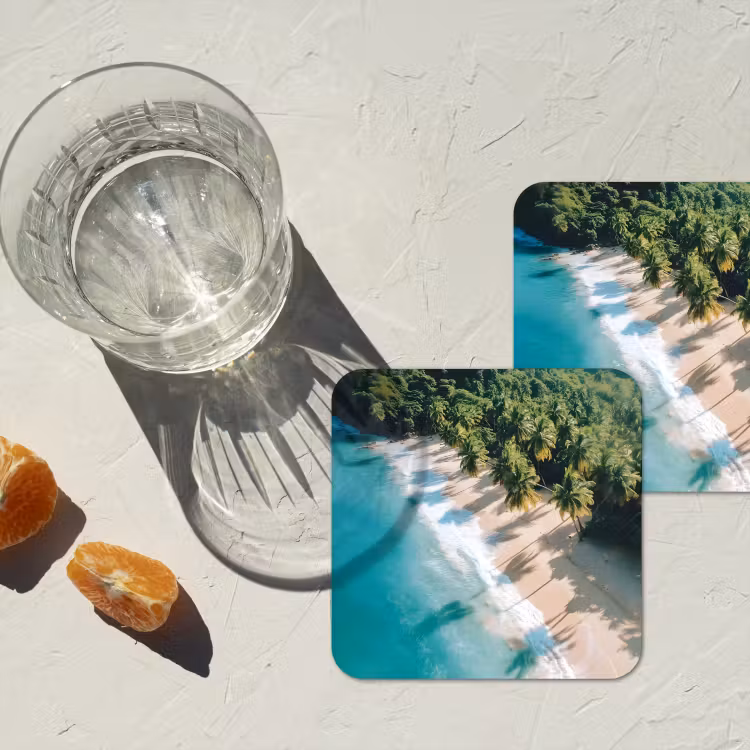 Onderzetter - Tropisch - Strand - Water - Palmbomen — 3