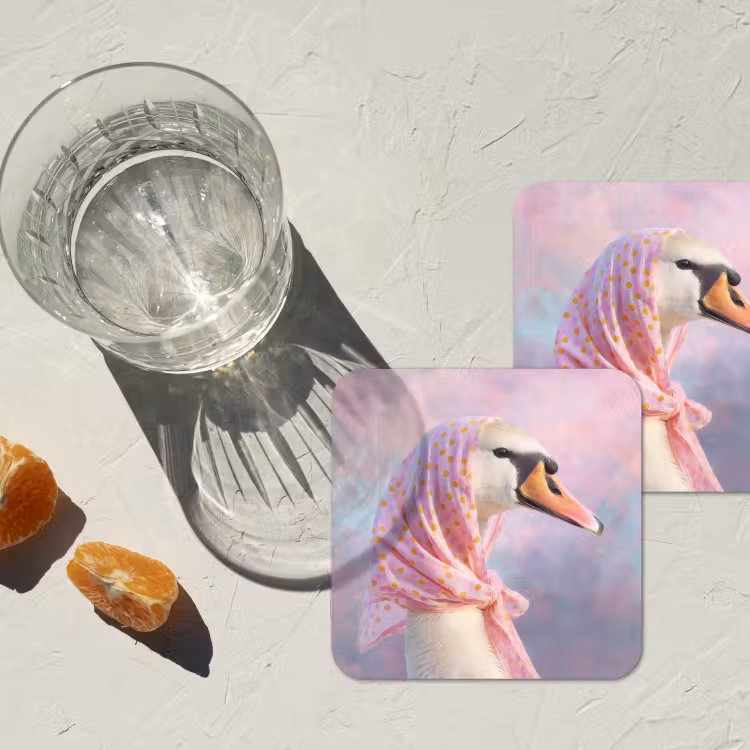 Onderzetter - Zwaan - Sjaaltje - Pastelwolken — 3