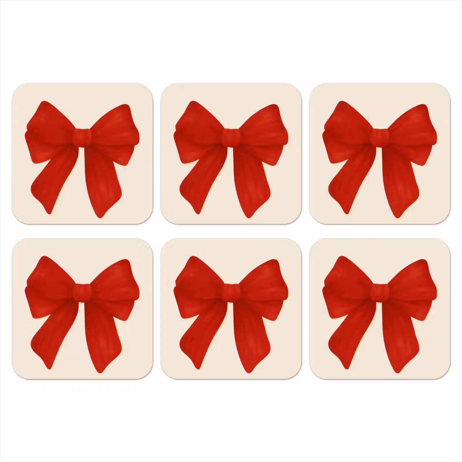 Onderzetter - Strik - Symmetrisch - Rood - Lint — 1