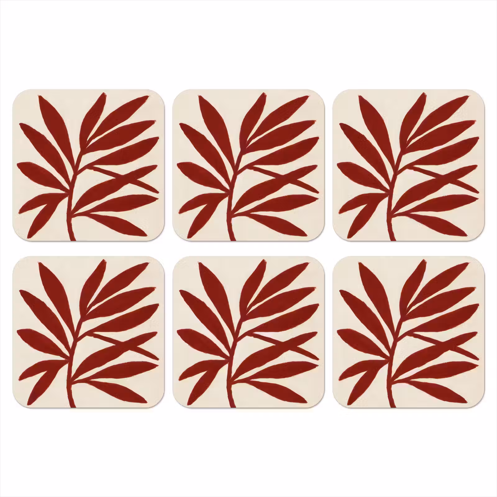 Onderzetter - Tak - Bladeren - Rood — 1