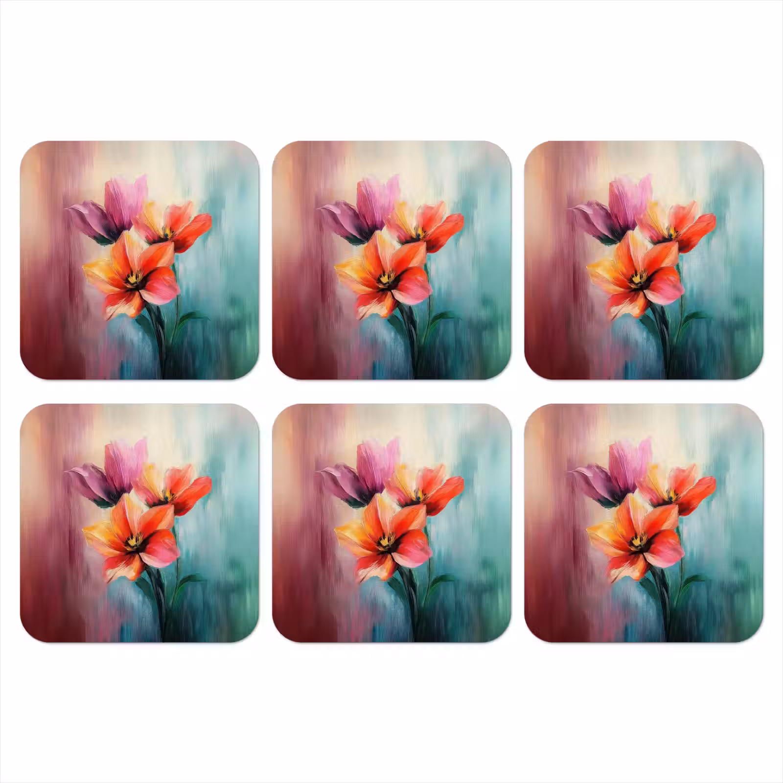 Onderzetter - Tulpen - Lichtreflecties - Kleurverloop — 1
