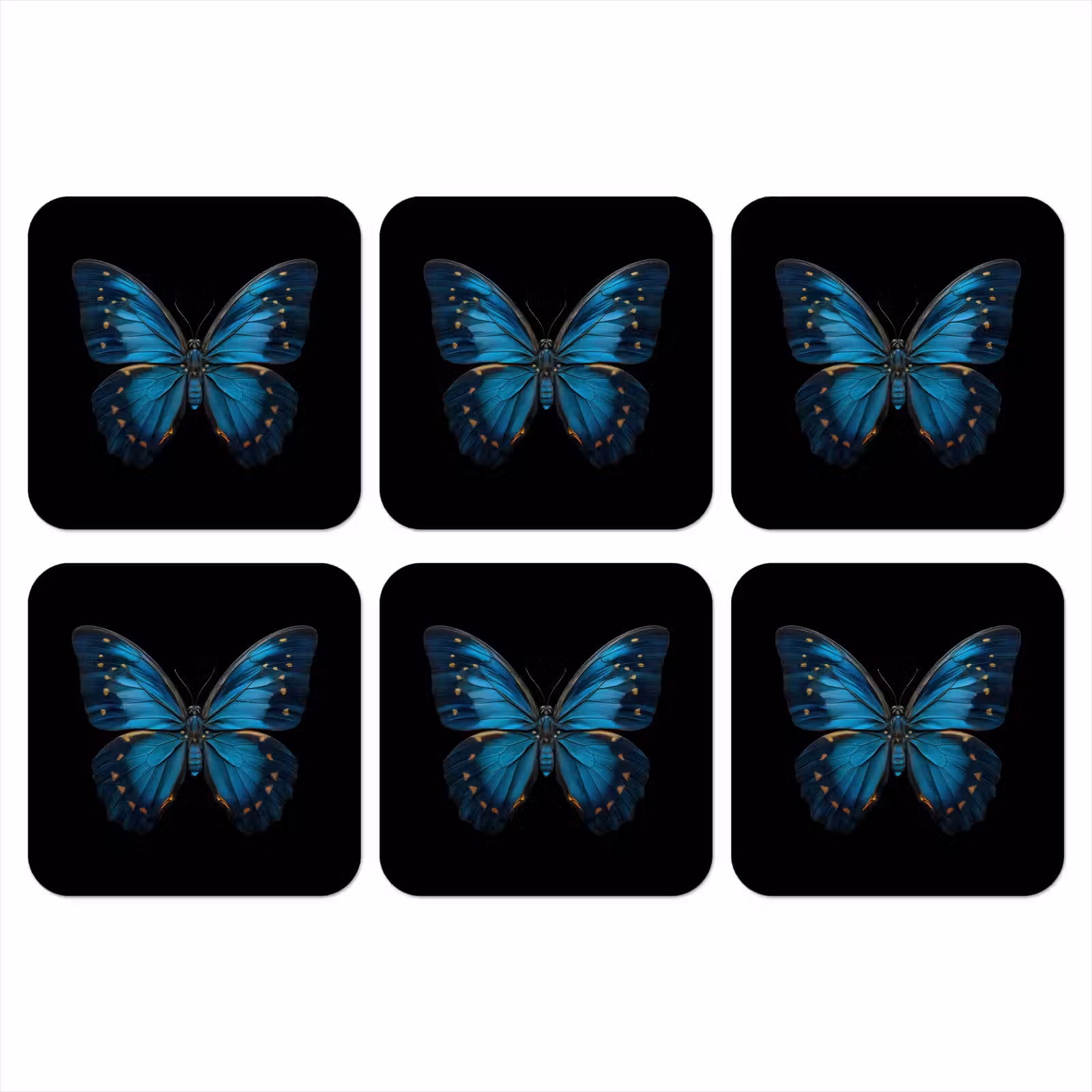 Onderzetter - Vlinder - Blauw - Contrast — 1