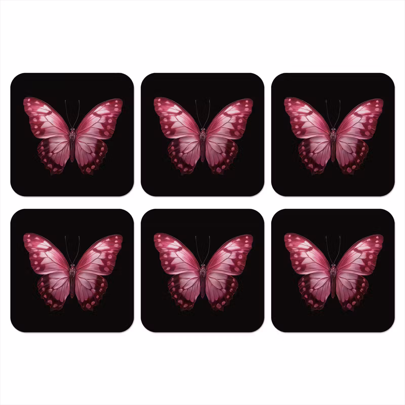 Onderzetter - Vlinder - Fuchsia - Grafisch — 1