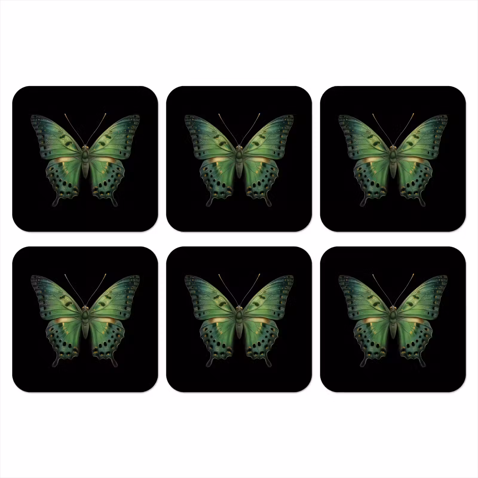 Onderzetter - Vlinder - Groen - Diepte — 1