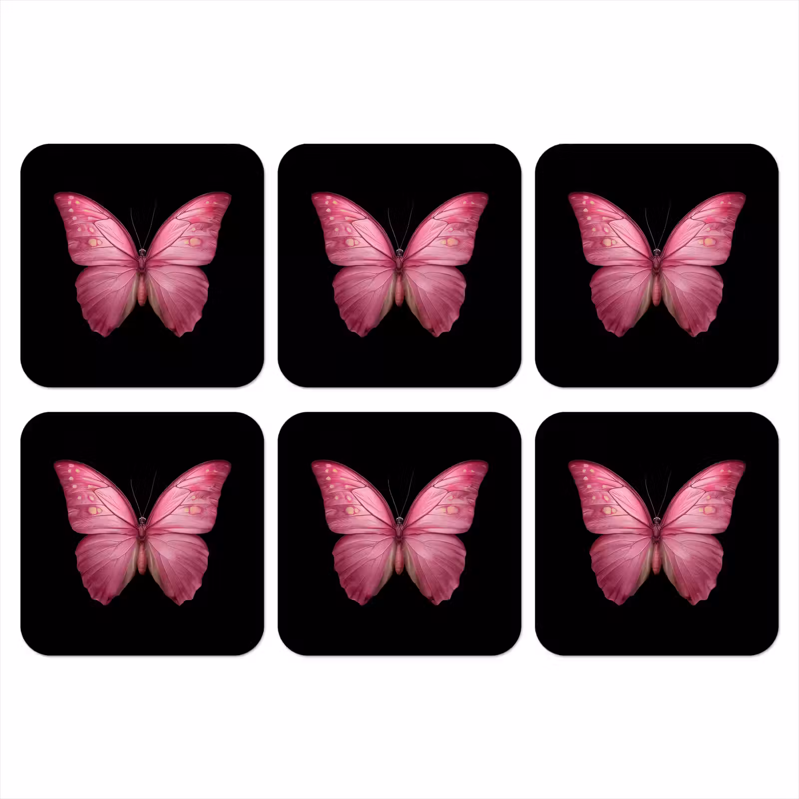 Onderzetter - Vlinder - roze - Elegant — 1