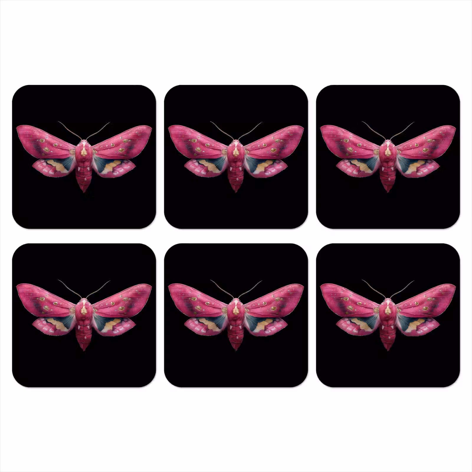 Onderzetter - Vlinder - Roze - Nachtvlinder — 1