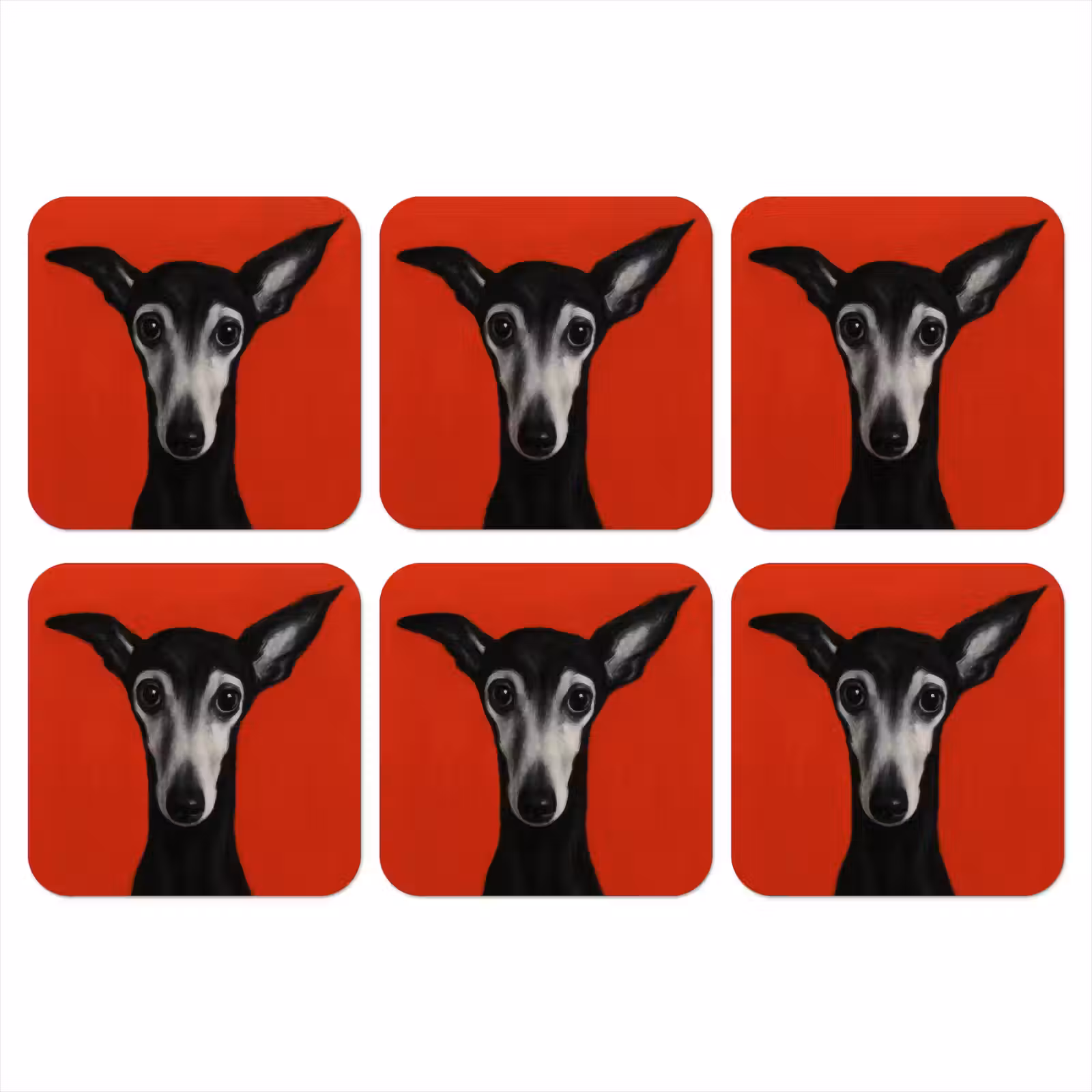 Onderzetter - Windhond - Minimalistisch - Rood — 1