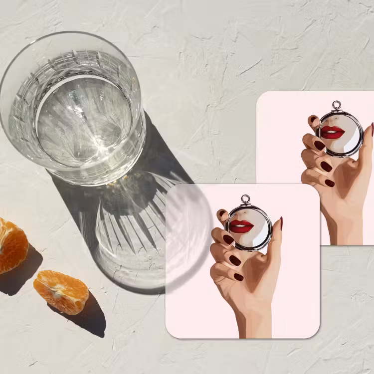 Onderzetter - Spiegel - Rode lippen — 3
