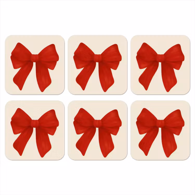 Onderzetter - Strik - Symmetrisch - Rood - Lint — 1