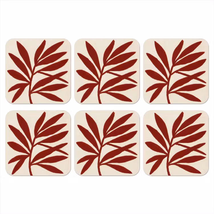 Onderzetter - Tak - Bladeren - Rood — 1