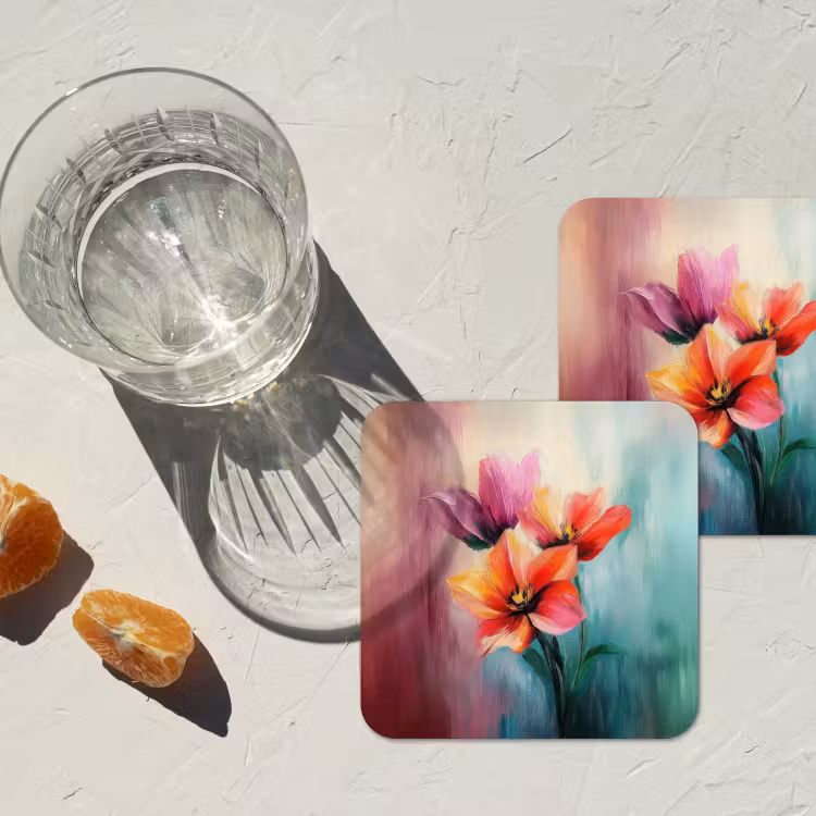 Onderzetter - Tulpen - Lichtreflecties - Kleurverloop — 3