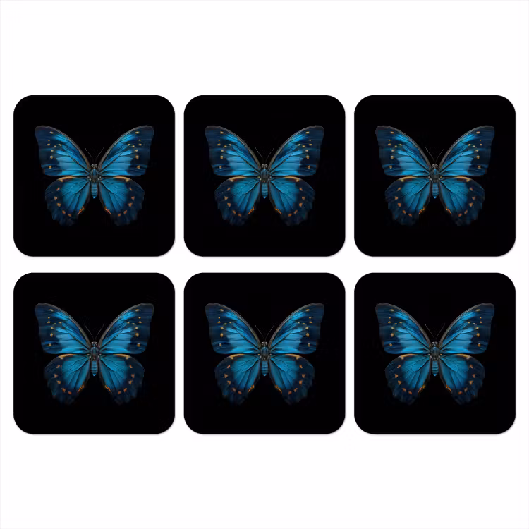 Onderzetter - Vlinder - Blauw - Contrast — 1