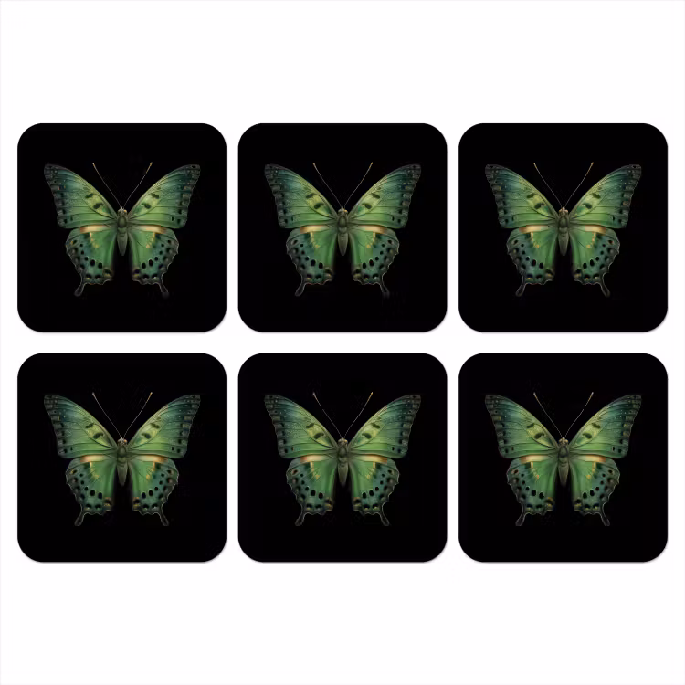 Onderzetter - Vlinder - Groen - Diepte — 1