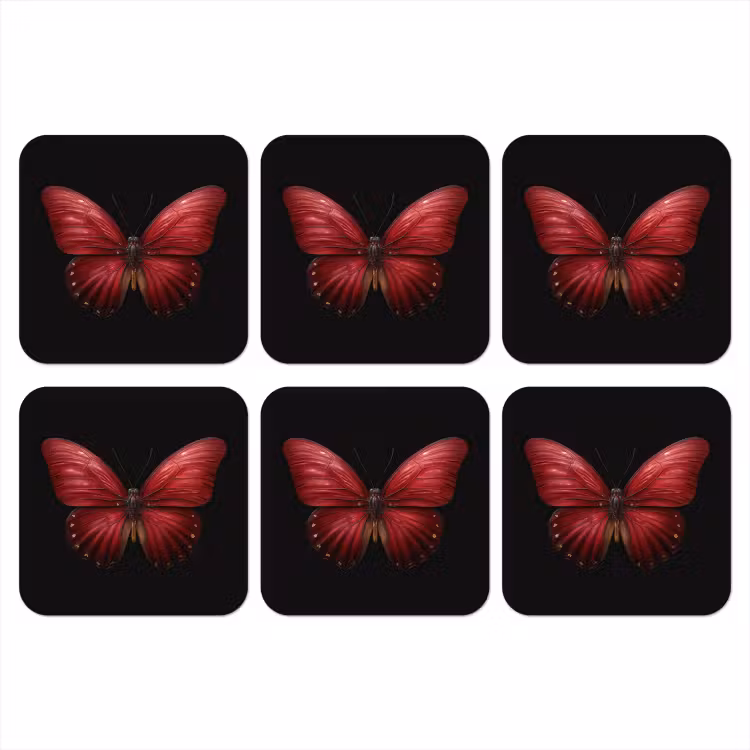 Onderzetter - Vlinder - Rood - Minimalistisch — 1