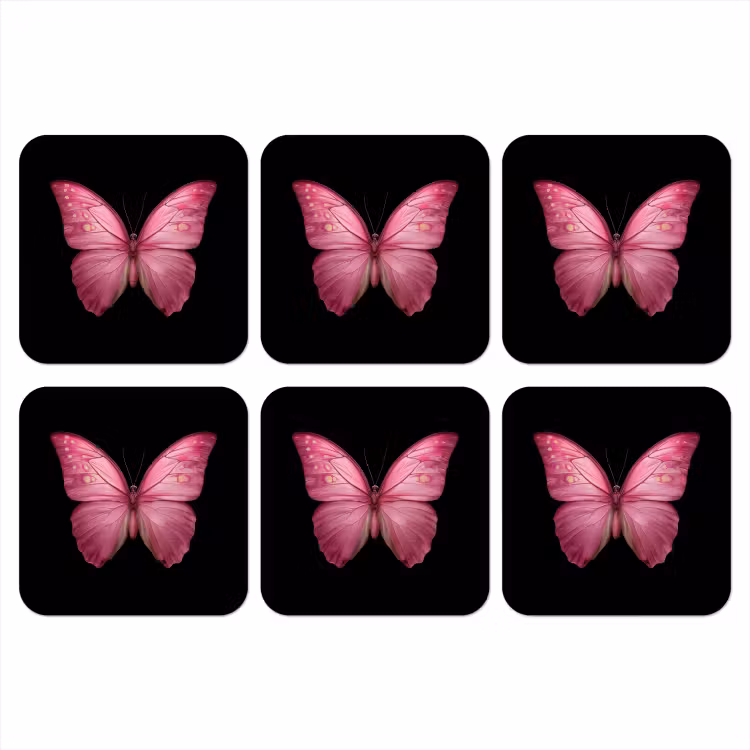 Onderzetter - Vlinder - roze - Elegant — 1