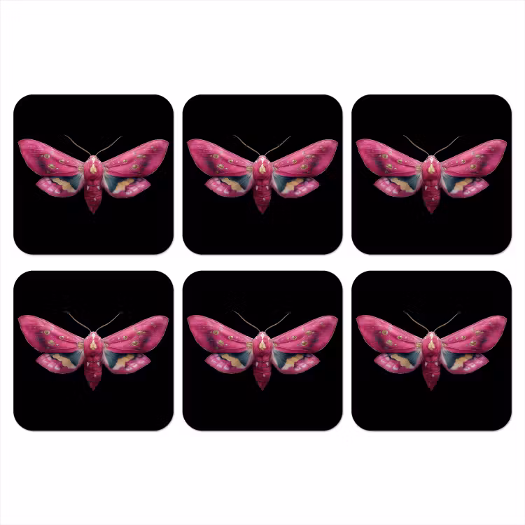 Onderzetter - Vlinder - Roze - Nachtvlinder — 1