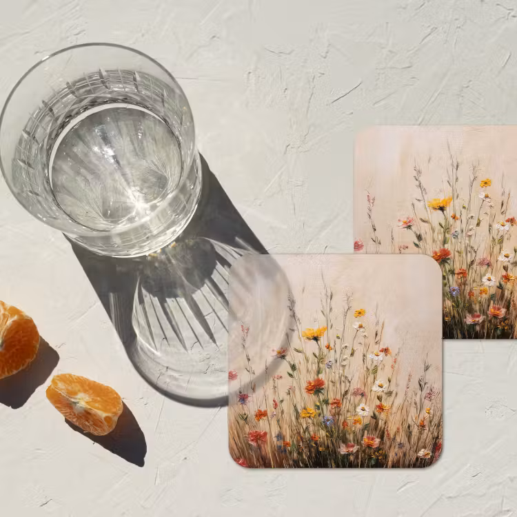 Onderzetter - Wilde bloemen - Penseelstreken - Rustgevend — 3