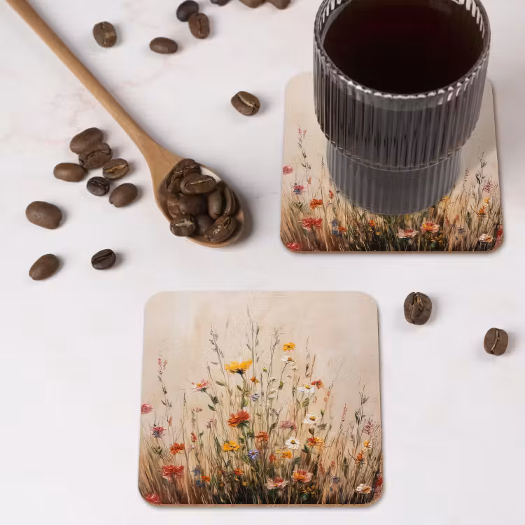 Onderzetter - Wilde bloemen - Penseelstreken - Rustgevend — 4