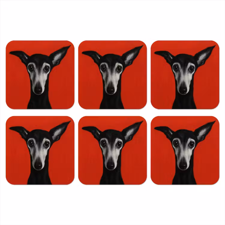 Onderzetter - Windhond - Minimalistisch - Rood — 1