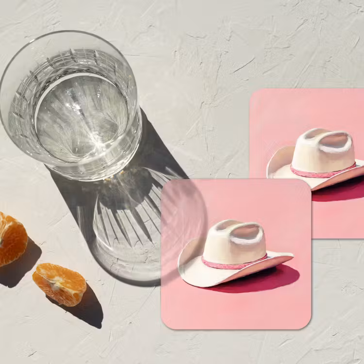 Onderzetter - Zomers - Hoed - Roze — 3
