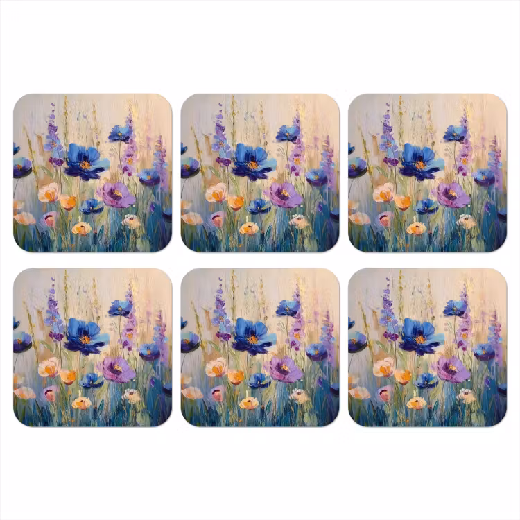 Onderzetter - Zomers - Wilde bloemen - Penseelstreken — 1