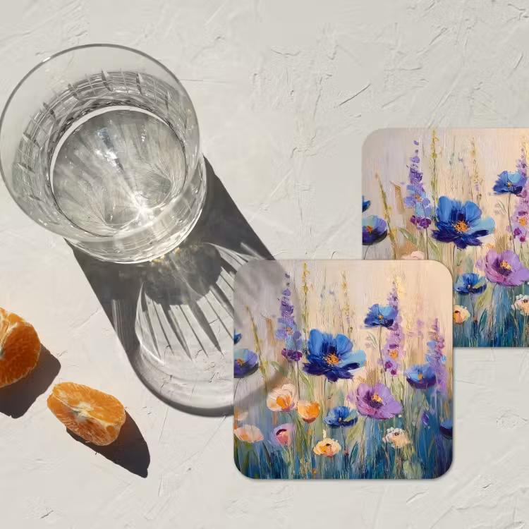 Onderzetter - Zomers - Wilde bloemen - Penseelstreken — 3