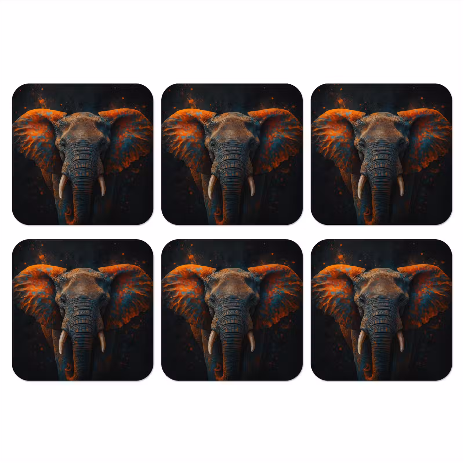 Onderzetter - Olifant - Oranje - Oren — 1