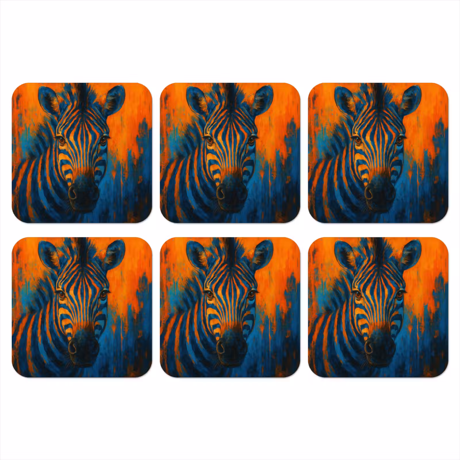 Onderzetter - Zebra - Abstract - Blauw — 1