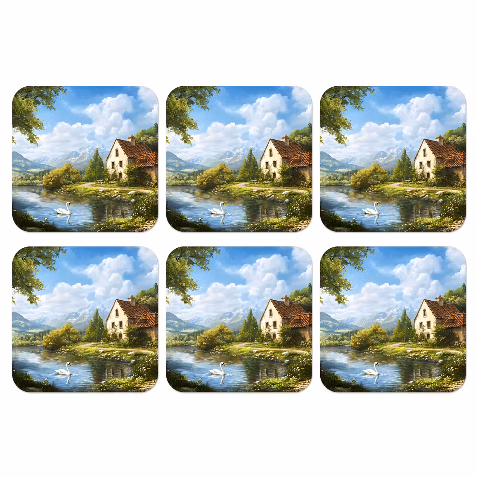 Onderzetter - Zwaan - Bomen - Rust — 1