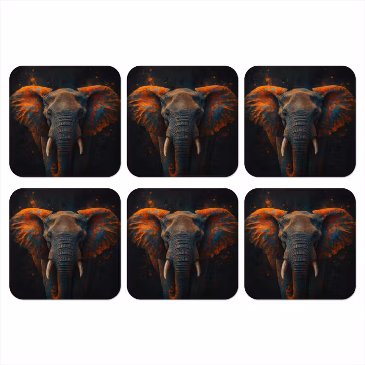 Onderzetter - Olifant - Oranje - Oren — 1