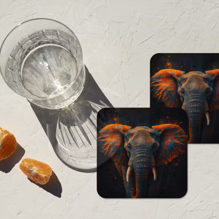 Onderzetter - Olifant - Oranje - Oren — 3
