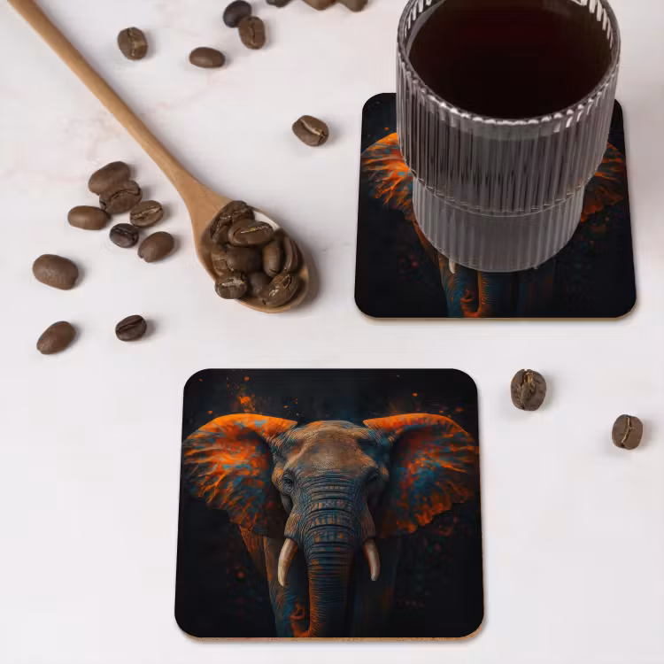 Onderzetter - Olifant - Oranje - Oren — 4